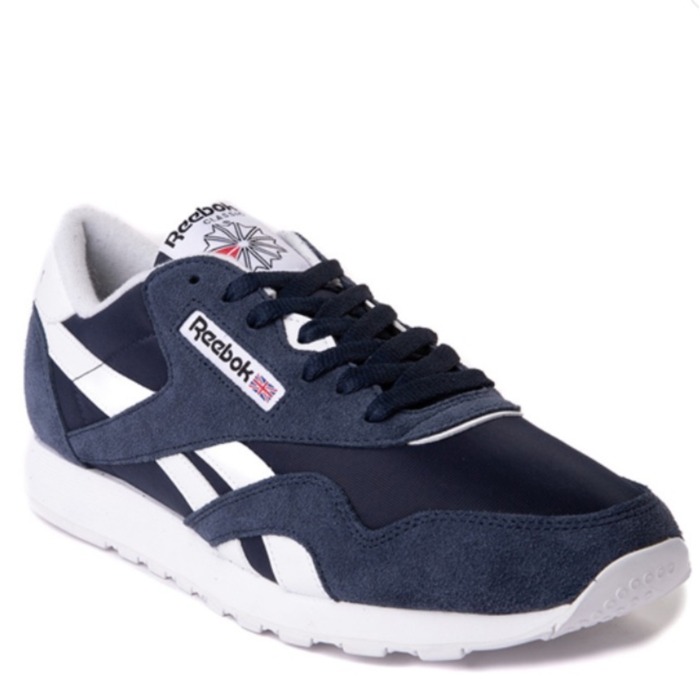 Mens Reebok Classic Athletic Shoe - Navy / White | Size: 8M / 10 Women - Picture 4 of 8